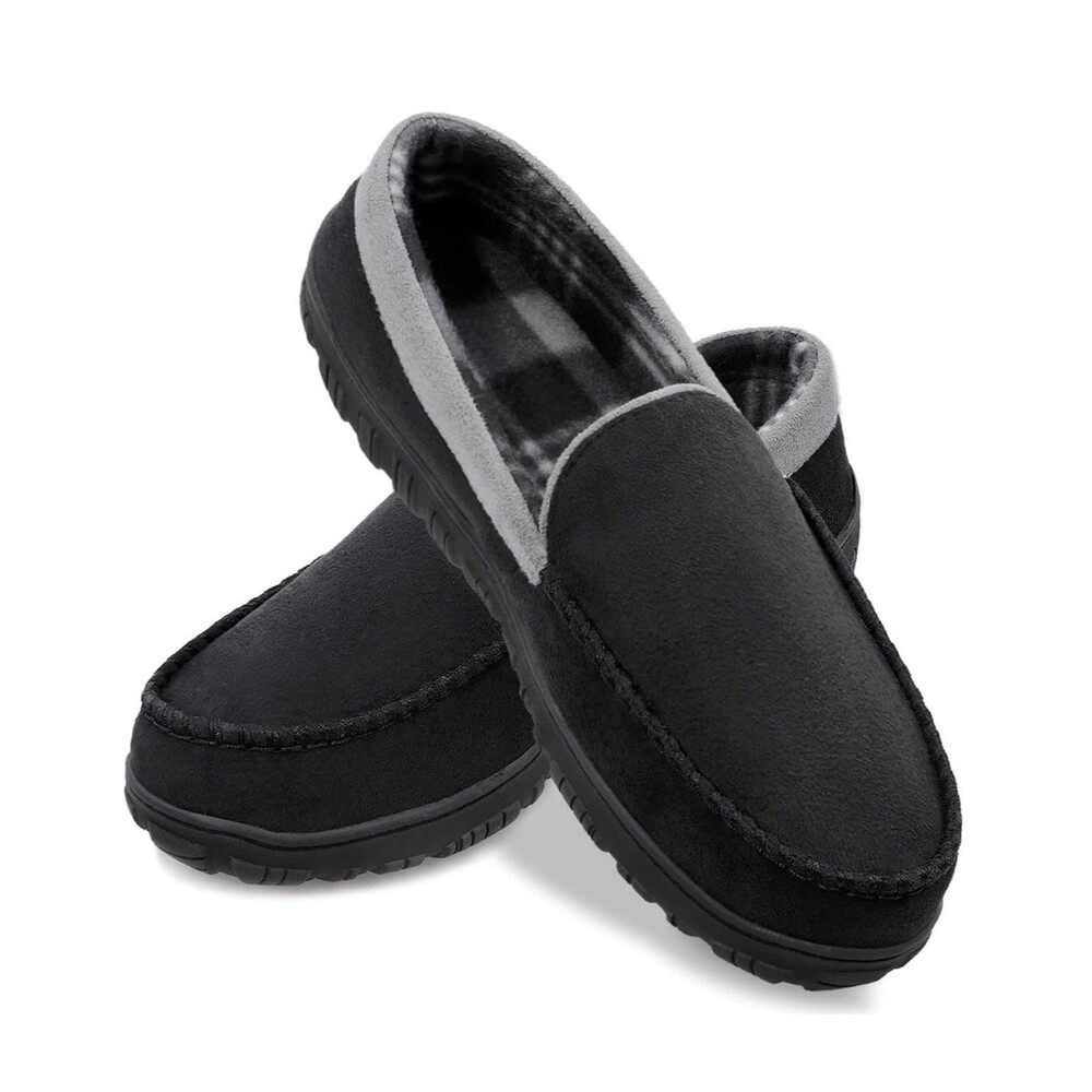 Mens Slippers Microsuede Moccasin Memory Foam House Shoes Indoor Outdoor Size 11